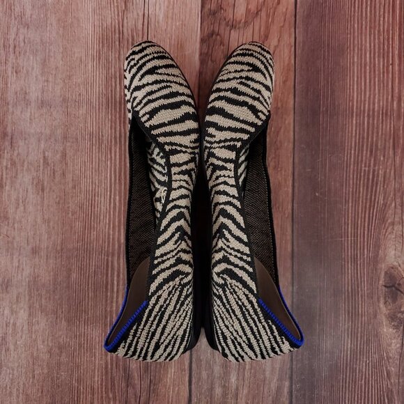 Rothys Womens Size 7.5 The Flat Zebra Animal Print Ballet Shoes Retired - Picture 9 of 13